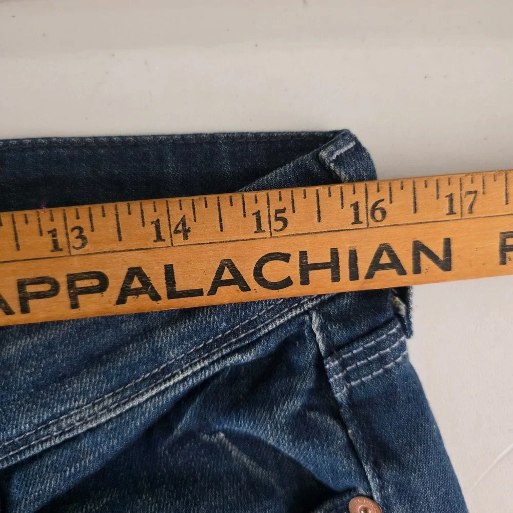 7 For All‎ Mankind Flynt Bootcut Jeans Dark Wash Embroidered Pockets Size 28